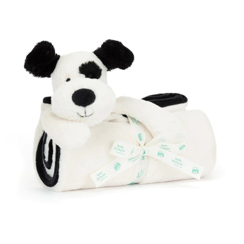 Jellycat Black & Cream Puppy Blankie - Flying Ryno