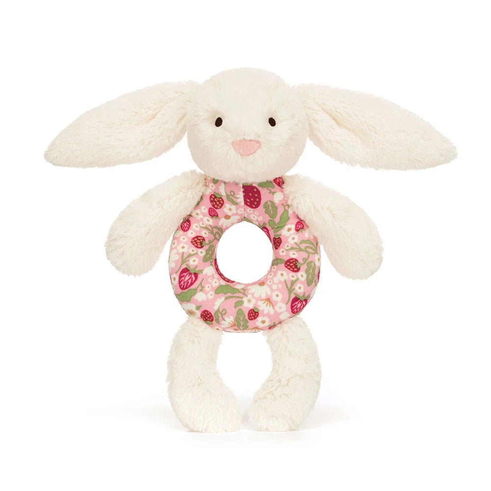 Jellycat Blossom Cream Bunny 'Berry' Ring Rattle - Flying Ryno