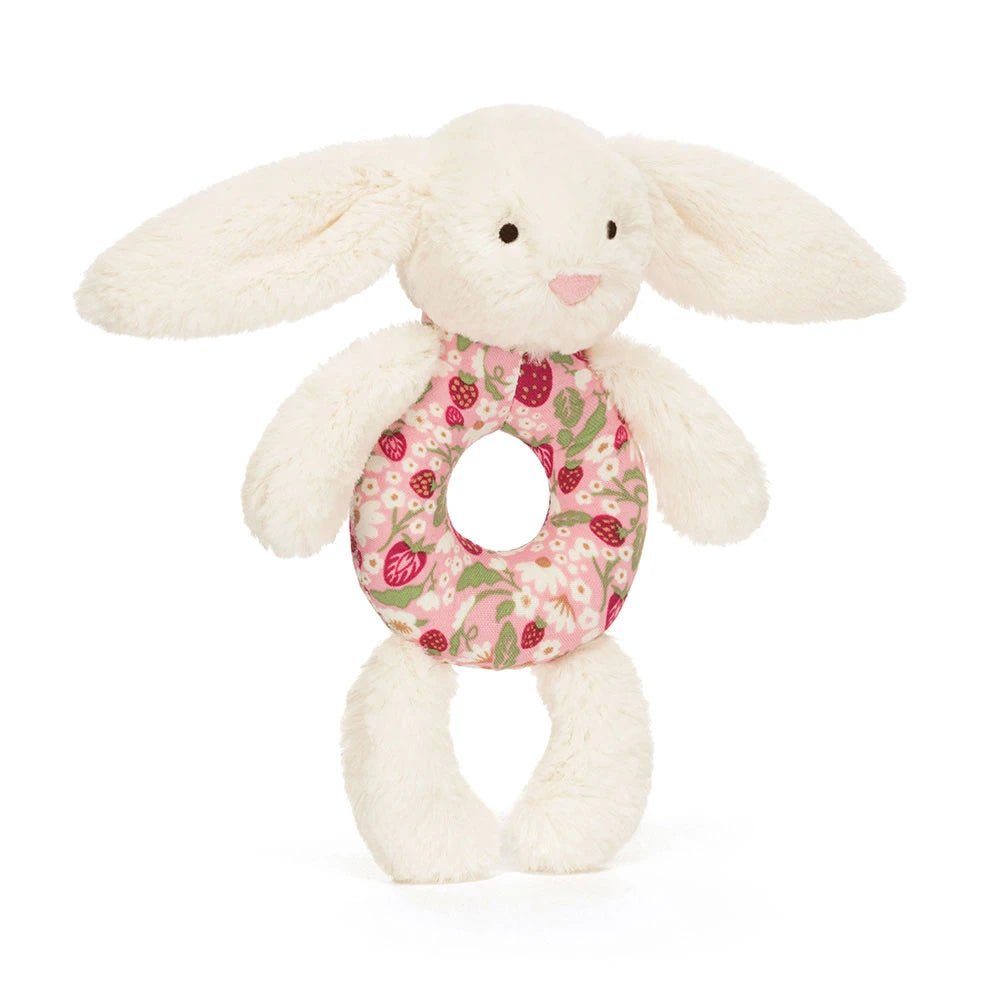 Jellycat Blossom Cream Bunny 'Berry' Ring Rattle - Flying Ryno