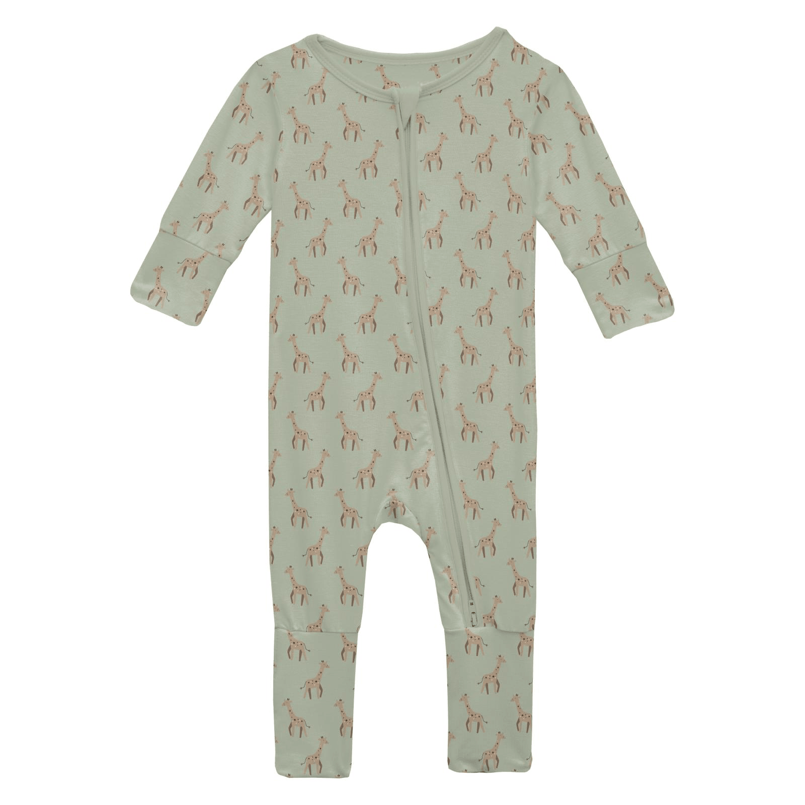 Kickee Pants Print Convertible Coverall, Aloe Giraffe - Flying Ryno