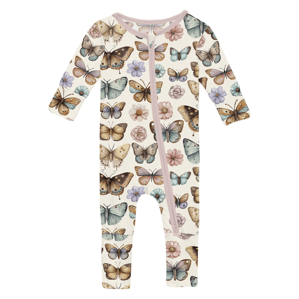 Kickee Pants Print Convertible Coverall, Botanical Butterflies - Flying Ryno