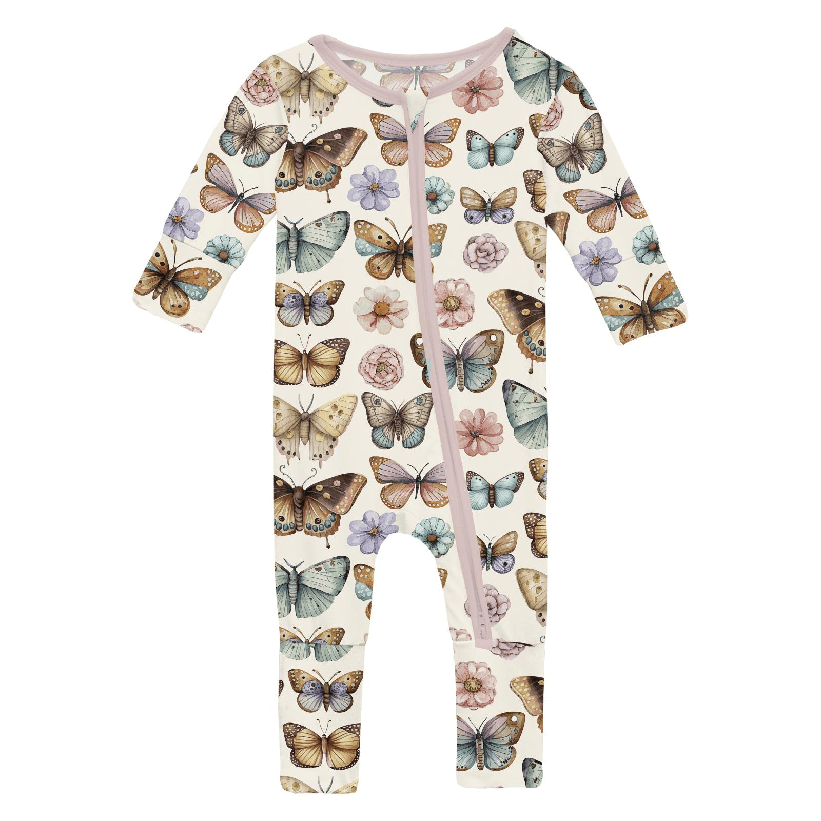 Kickee Pants Print Convertible Coverall, Botanical Butterflies - Flying Ryno