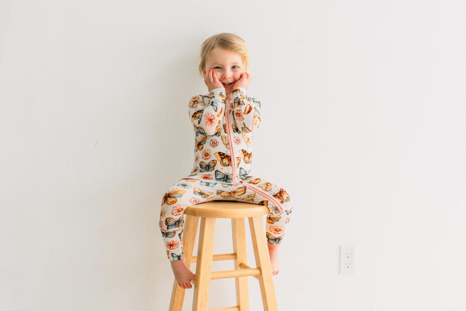 Kickee Pants Print Convertible Coverall, Botanical Butterflies - Flying Ryno