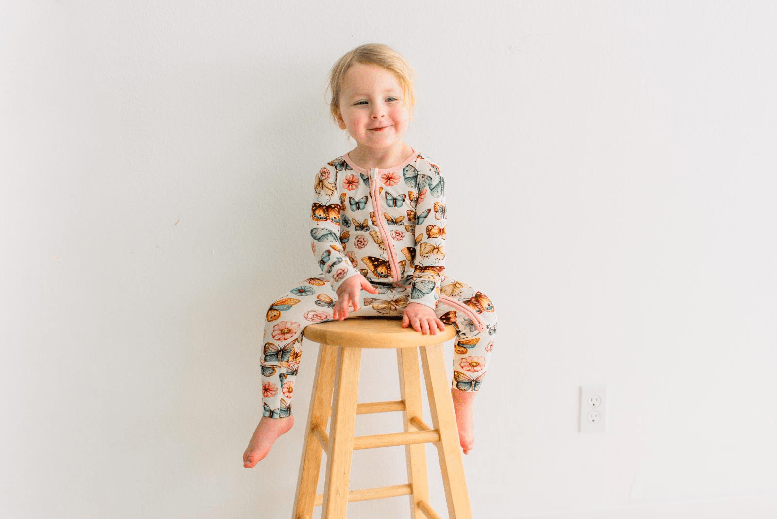 Kickee Pants Print Convertible Coverall, Botanical Butterflies - Flying Ryno