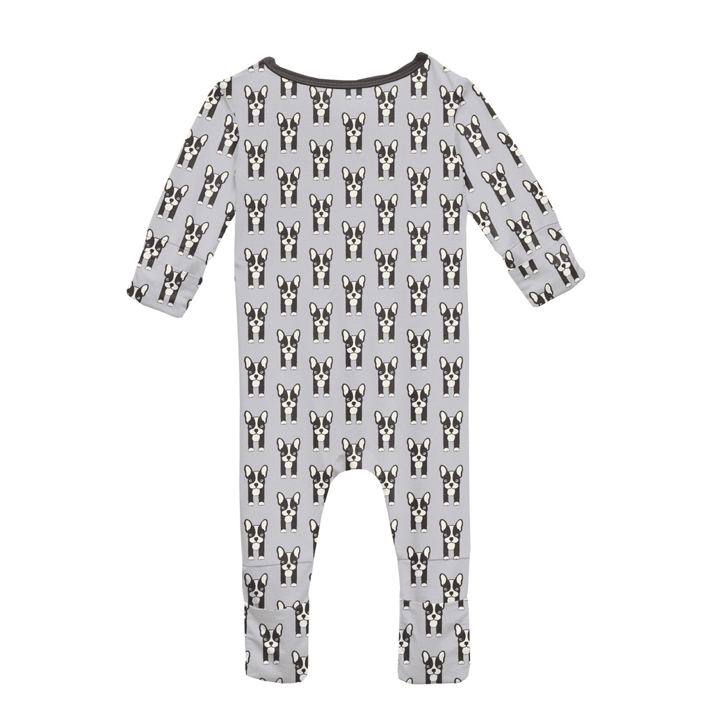 Kickee Pants Print Convertible Coverall, Dove Bulldogs - Flying Ryno