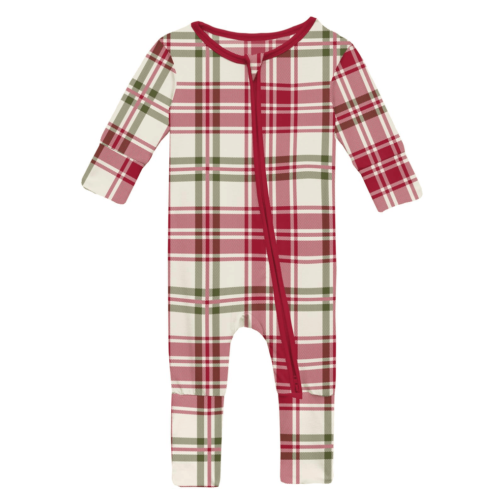 Kickee Pants Print Convertible Coverall, Fireside Plaid - Flying Ryno