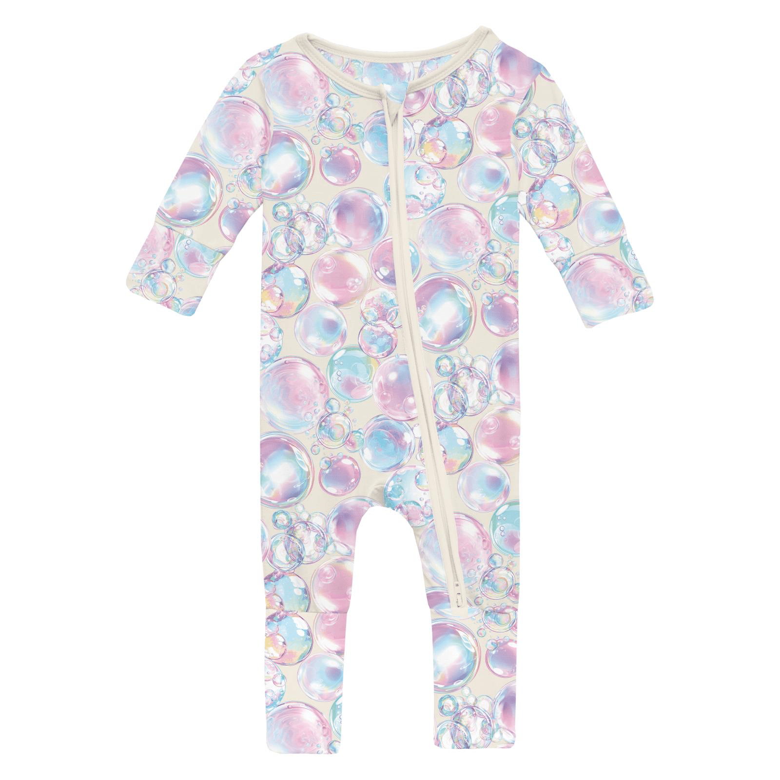 Kickee Pants Print Convertible Coverall, Natural Bubbles - Flying Ryno