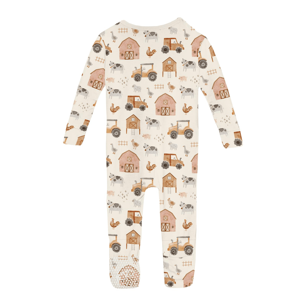 Kickee Pants Print Convertible Coverall, Natural Farm Life - Flying Ryno