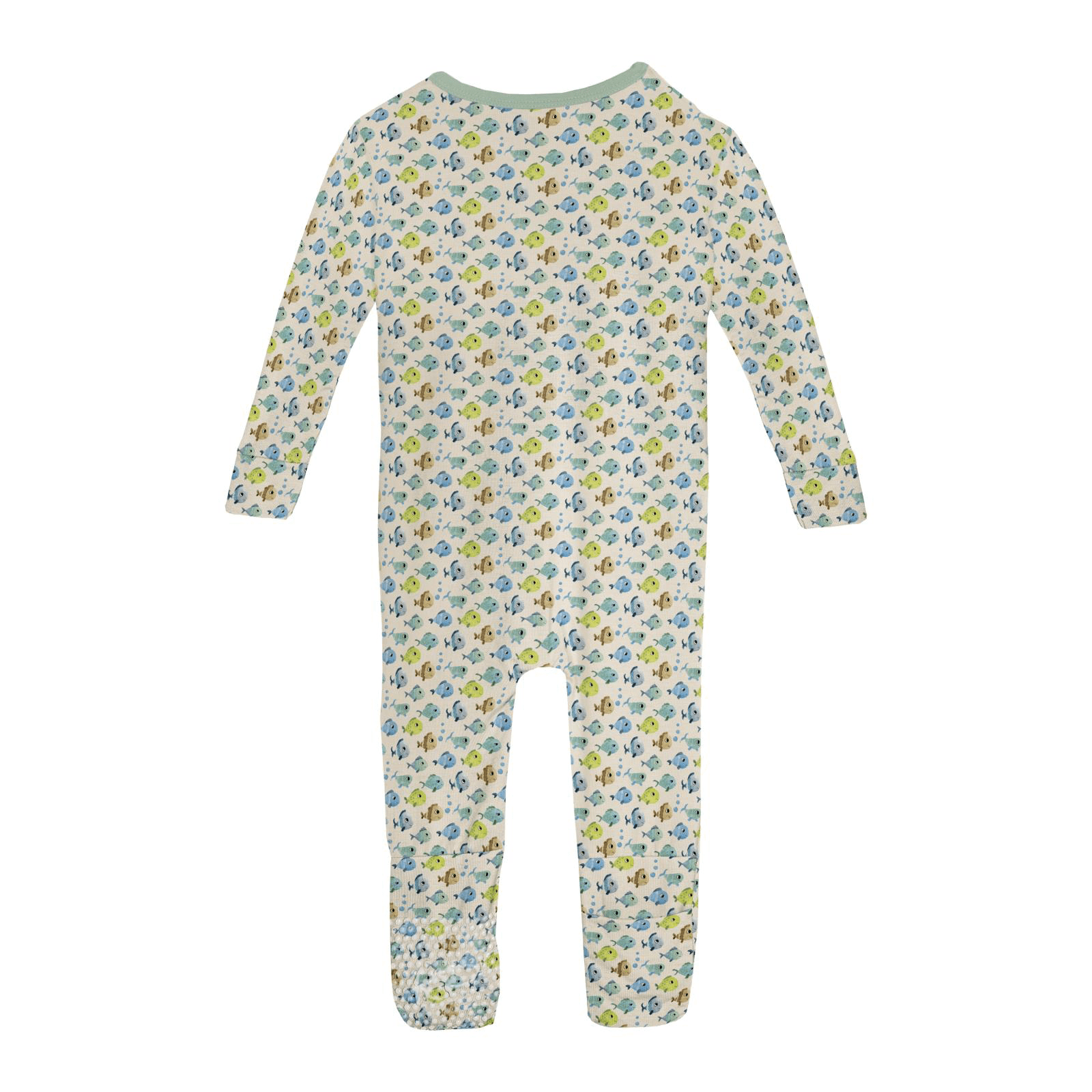 Kickee Pants Print Convertible Coverall, Natural Fishies - Flying Ryno