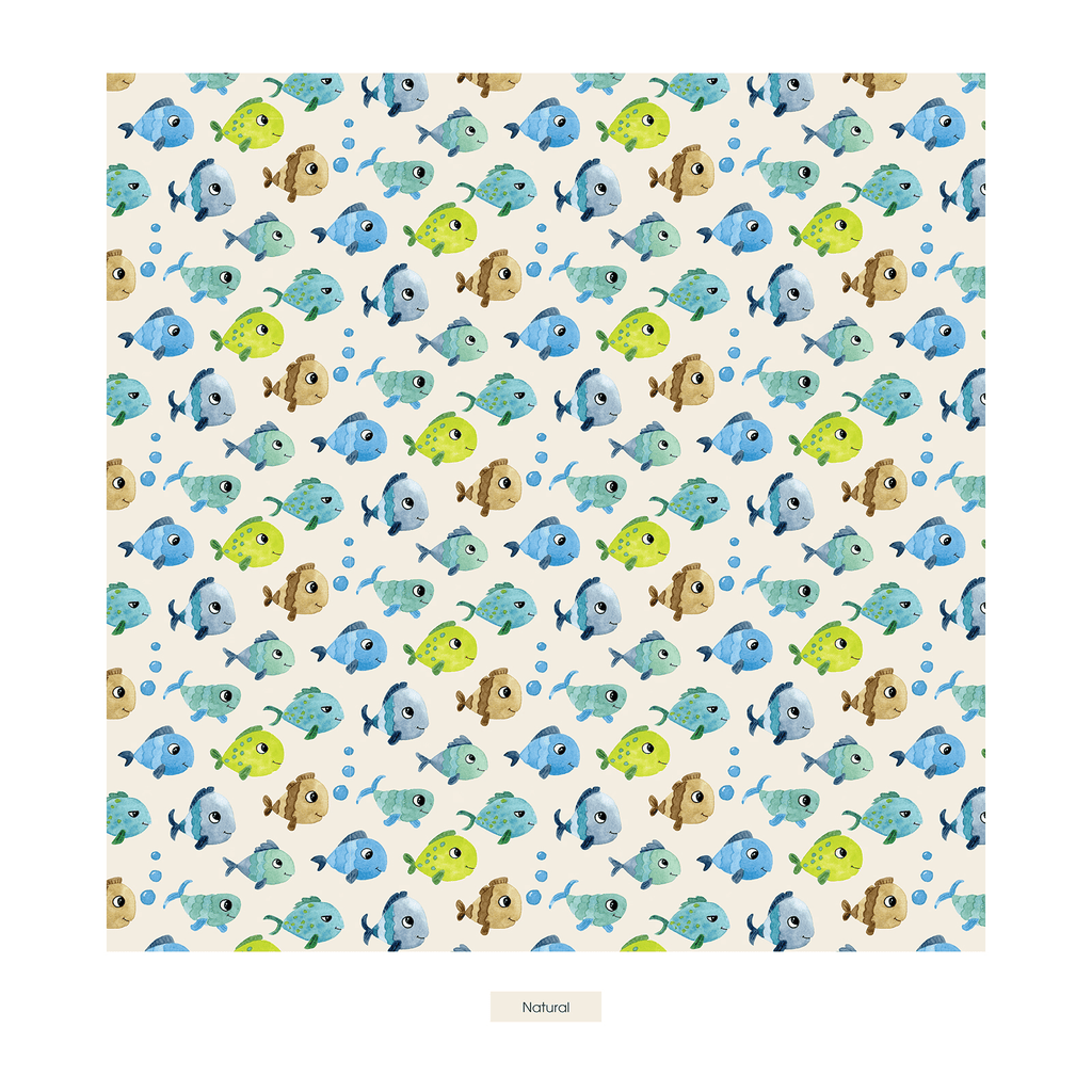 Kickee Pants Print Convertible Coverall, Natural Fishies - Flying Ryno