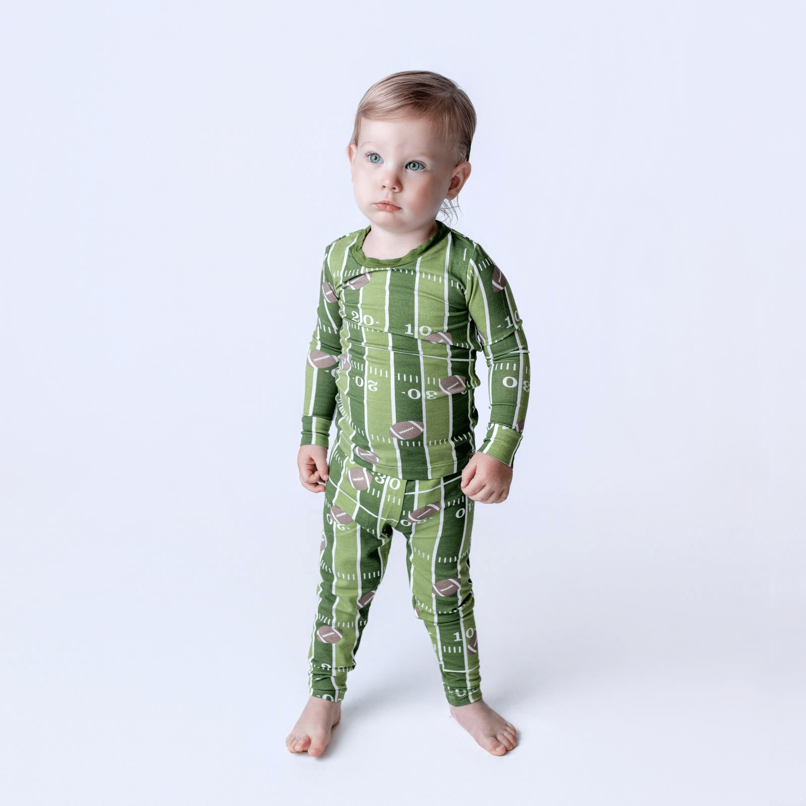 Kickee Pants Print Convertible Coverall, Pesto Football - Flying Ryno