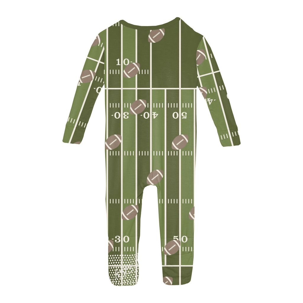 Kickee Pants Print Convertible Coverall, Pesto Football - Flying Ryno