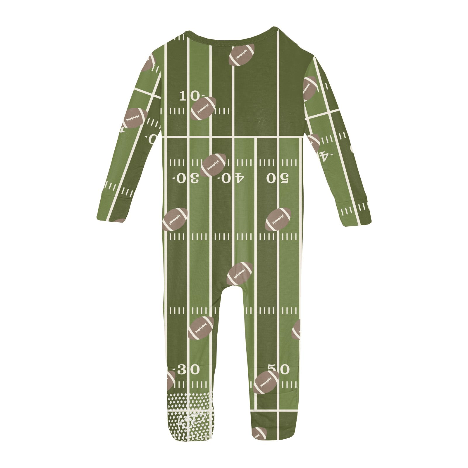 Kickee Pants Print Convertible Coverall, Pesto Football - Flying Ryno
