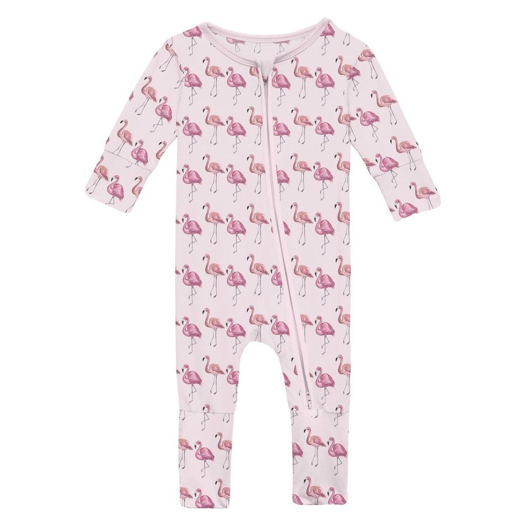 Kickee Pants Print Convertible Coverall, Shrinking Violet Flamingo - Flying Ryno