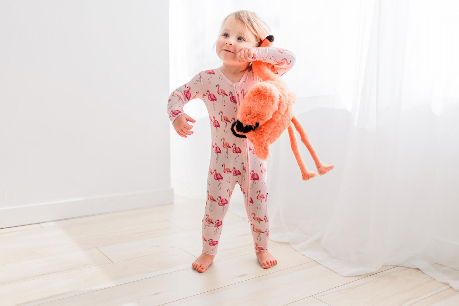 Kickee Pants Print Convertible Coverall, Shrinking Violet Flamingo - Flying Ryno