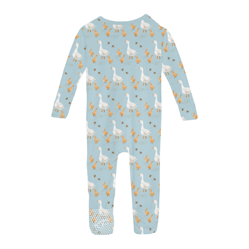 Kickee Pants Print Convertible Coverall, Spring Sky Feeding Ducks - Flying Ryno