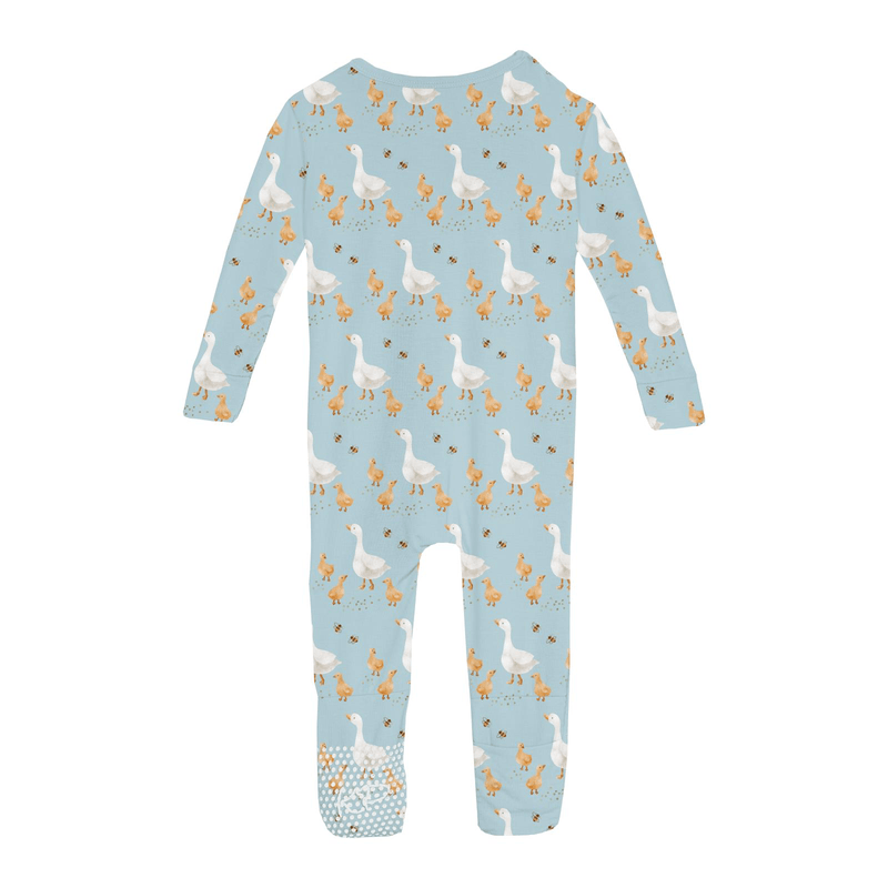 Kickee Pants Print Convertible Coverall, Spring Sky Feeding Ducks - Flying Ryno