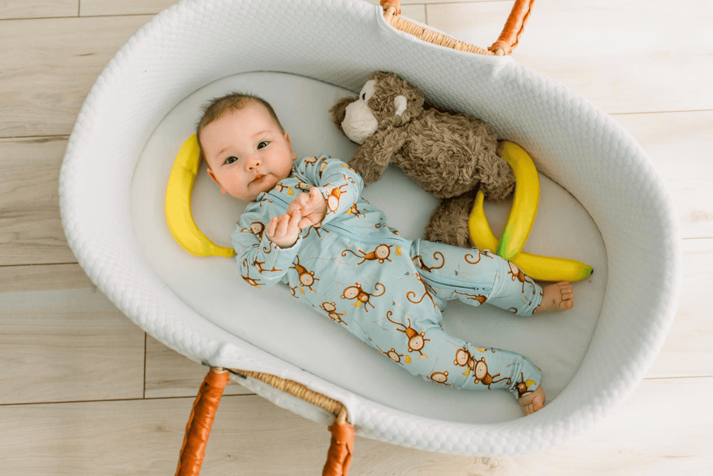 Kickee Pants Print Convertible Coverall, Spring Sky Monkeys and Bananas - Flying Ryno