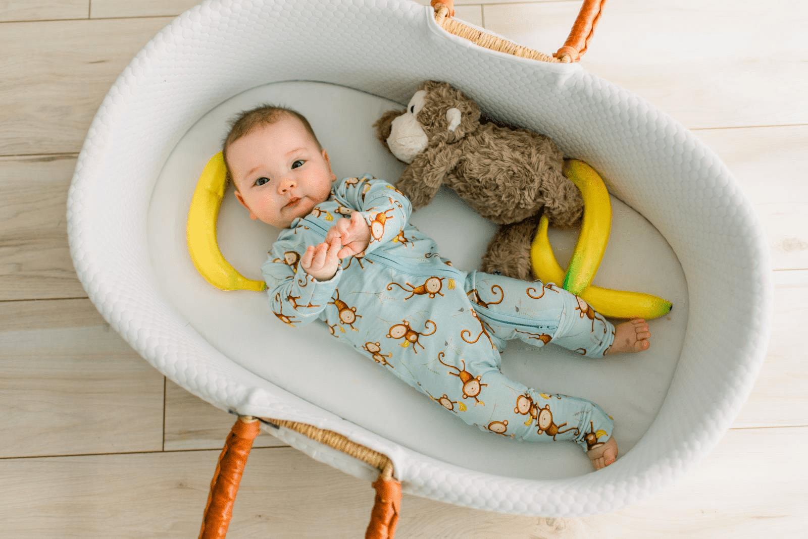 Kickee Pants Print Convertible Coverall, Spring Sky Monkeys and Bananas - Flying Ryno