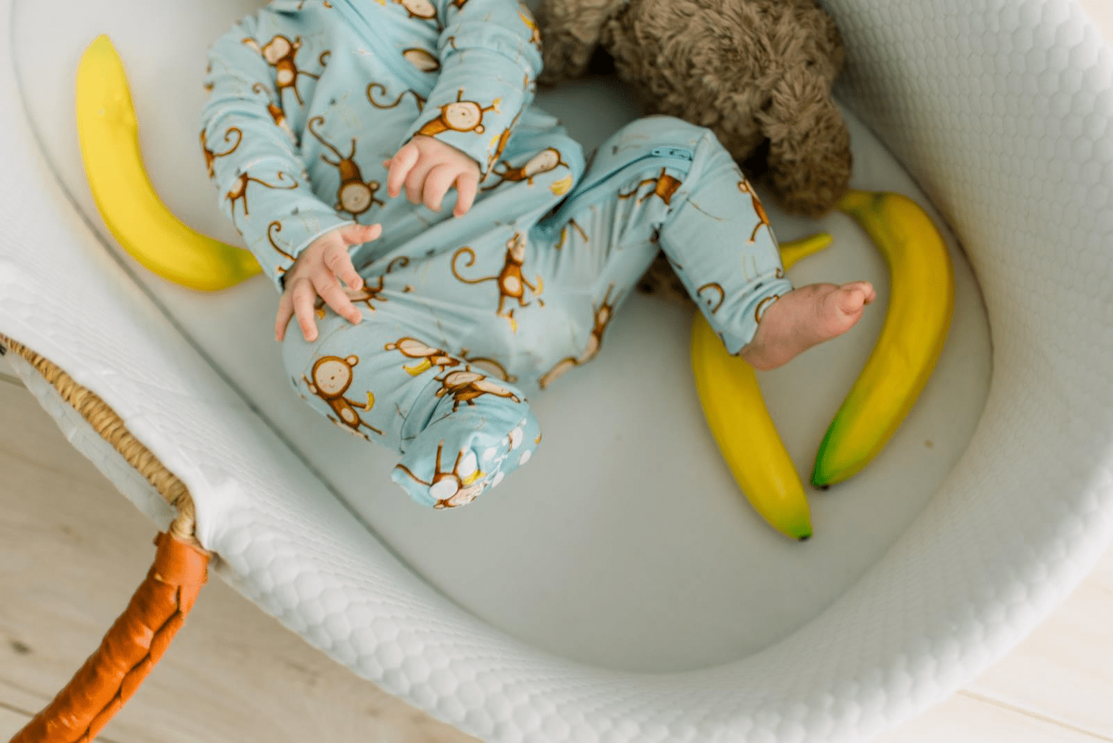 Kickee Pants Print Convertible Coverall, Spring Sky Monkeys and Bananas - Flying Ryno