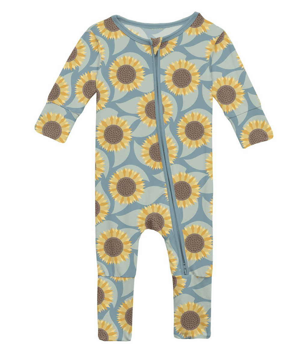 Kickee Pants Print Convertible Coverall, Stormy Sea Sunflower - Flying Ryno