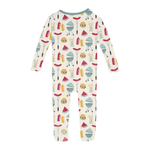 Kickee Pants Print Convertible Sleeper with Zipper, Natural BBQ - Flying Ryno
