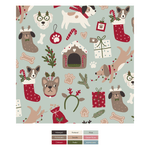Kickee Pants Print Footie with 2 Way Zipper, Aloe Christmas Dogs - Flying Ryno