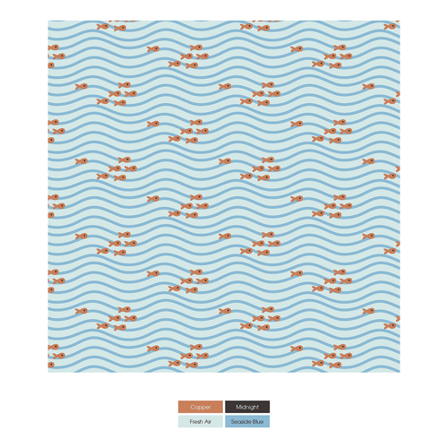 Kickee Pants Print Footie with 2 Way Zipper, Fresh Air Little Fishy - Flying Ryno