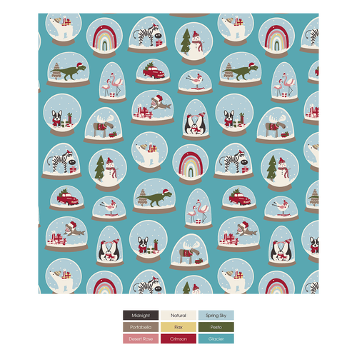 Kickee Pants Print Footie with 2 Way Zipper, Glacier Snow Globes - Flying Ryno