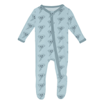 Kickee Pants Print Footie with 2 Way Zipper, Spring Sky Happy Tornado - Flying Ryno