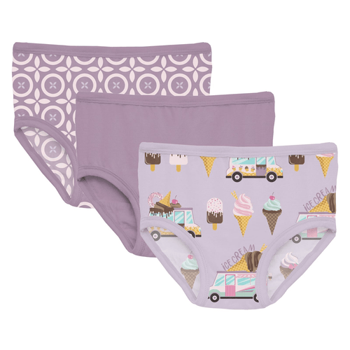 Kickee Pants Print Girl's Underwear Set of 3 - Flying Ryno