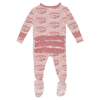 Kickee Pants Print Layette Ruffle Footie with 2 Way Zipper, Baby Rose Fair Carousel - Flying Ryno