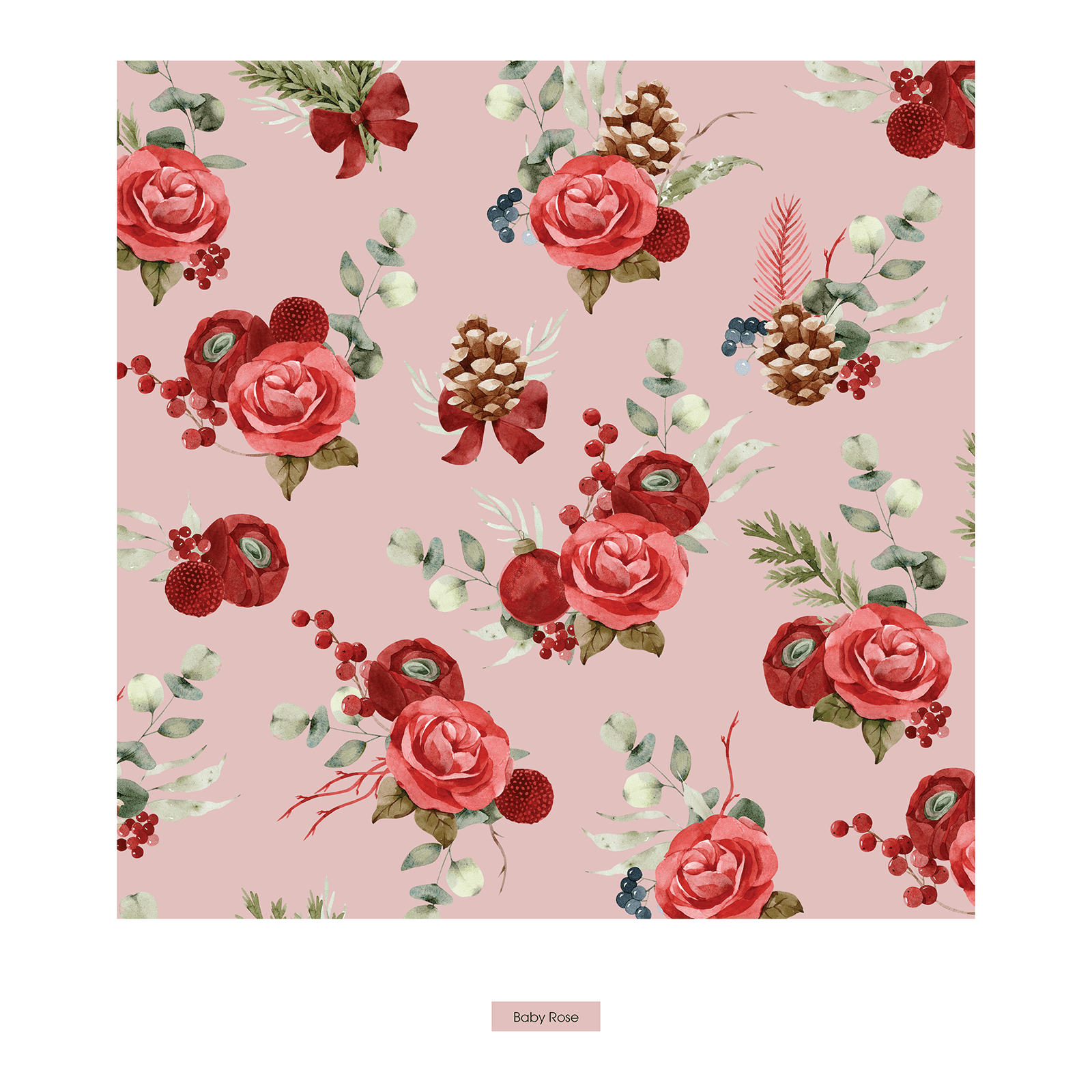 Kickee Pants Print Layette Ruffle Footie with 2 Way Zipper, Baby Rose Holiday Floral - Flying Ryno