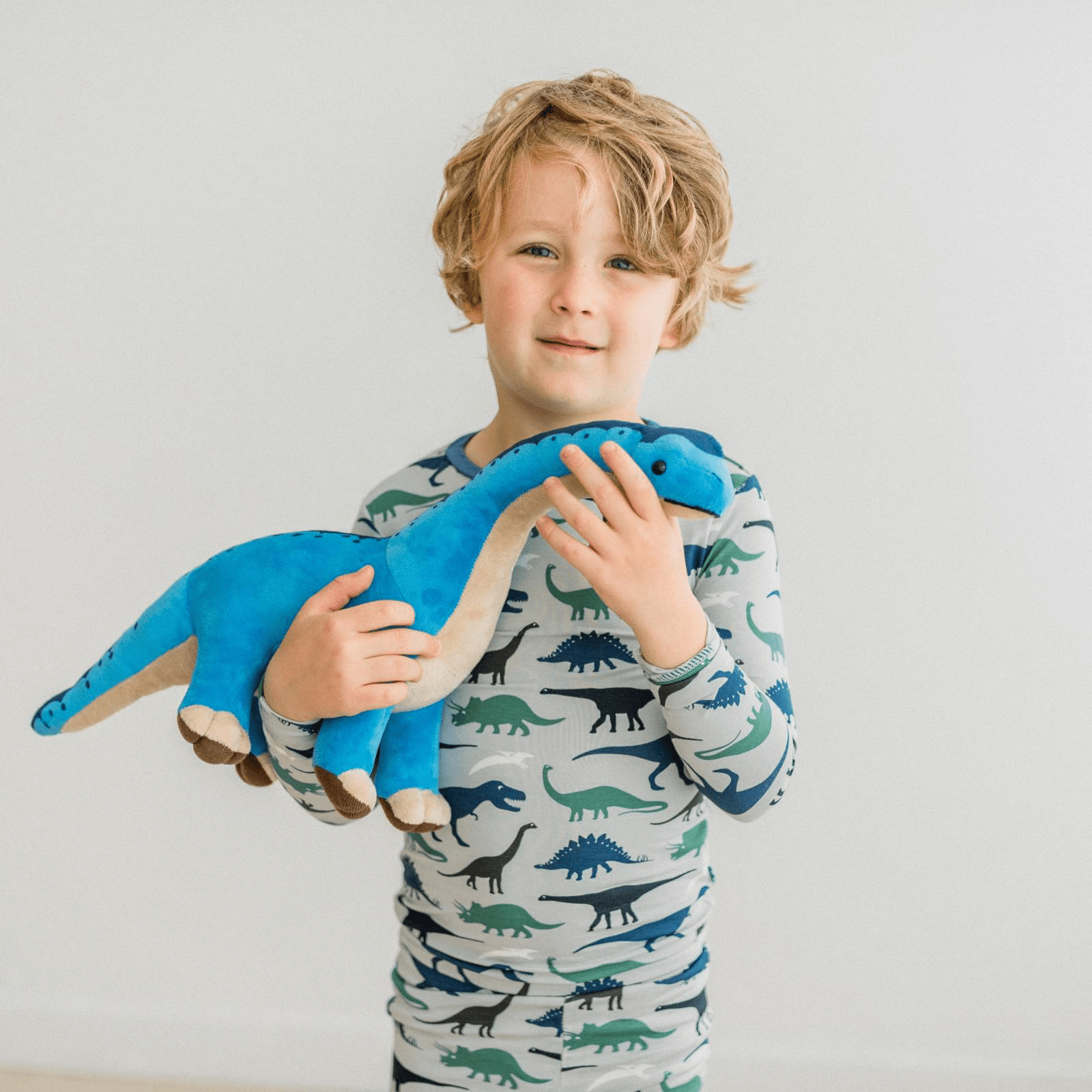 Kickee Pants Print Long Sleeve Pajama Set, Dove Dino Museum - Flying Ryno