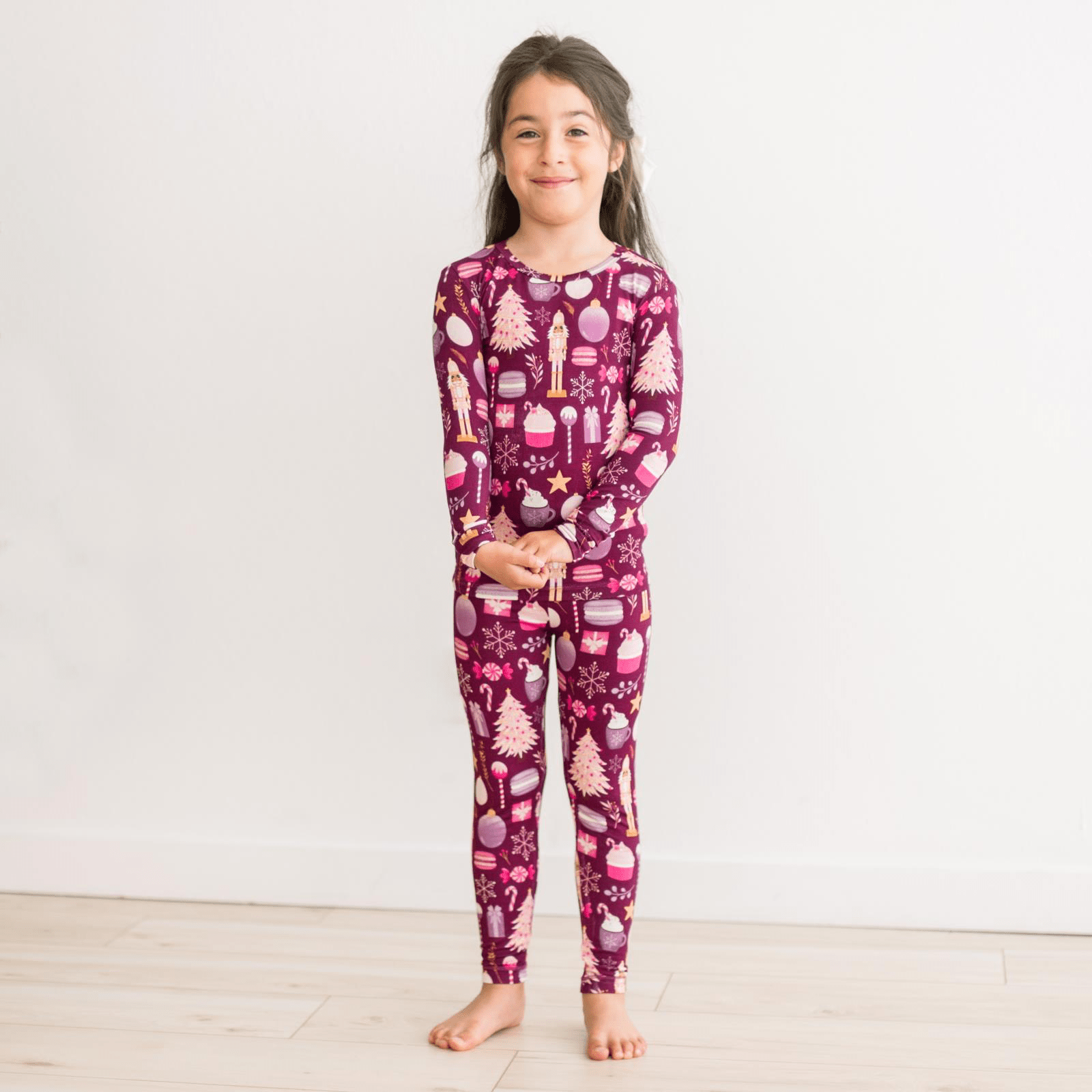 Kickee Pants Print Long Sleeve Pajama Set, Melody Sugar Plum - Flying Ryno