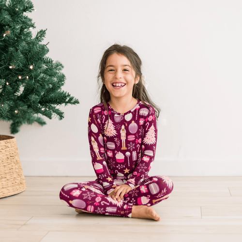 Kickee Pants Print Long Sleeve Pajama Set, Melody Sugar Plum - Flying Ryno