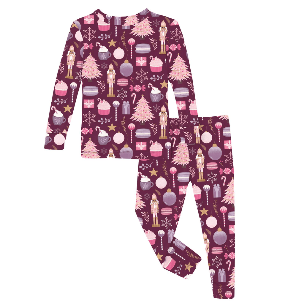 Kickee Pants Print Long Sleeve Pajama Set, Melody Sugar Plum - Flying Ryno