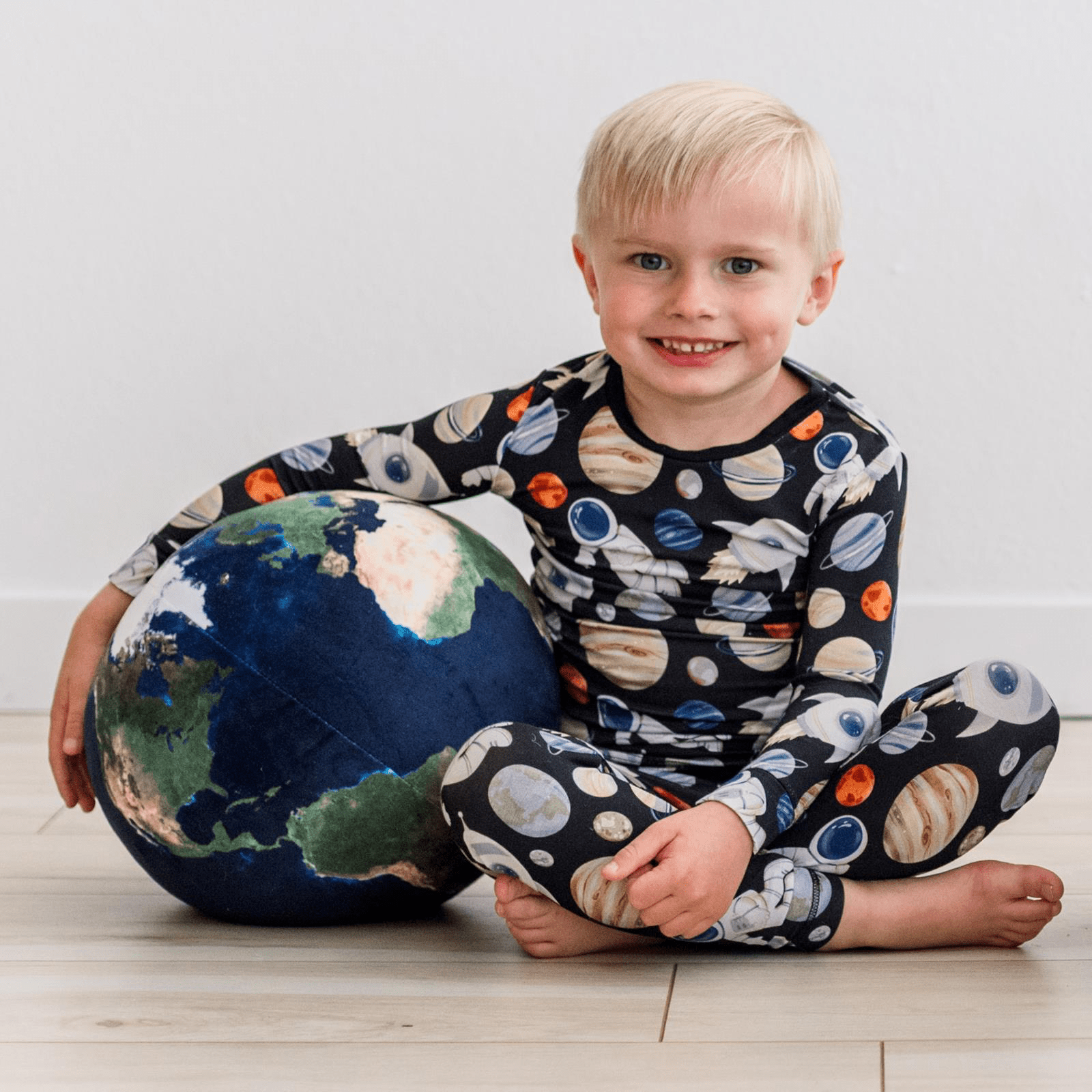 Kickee Pants Print Long Sleeve Pajama Set, Midnight Space Dream - Flying Ryno