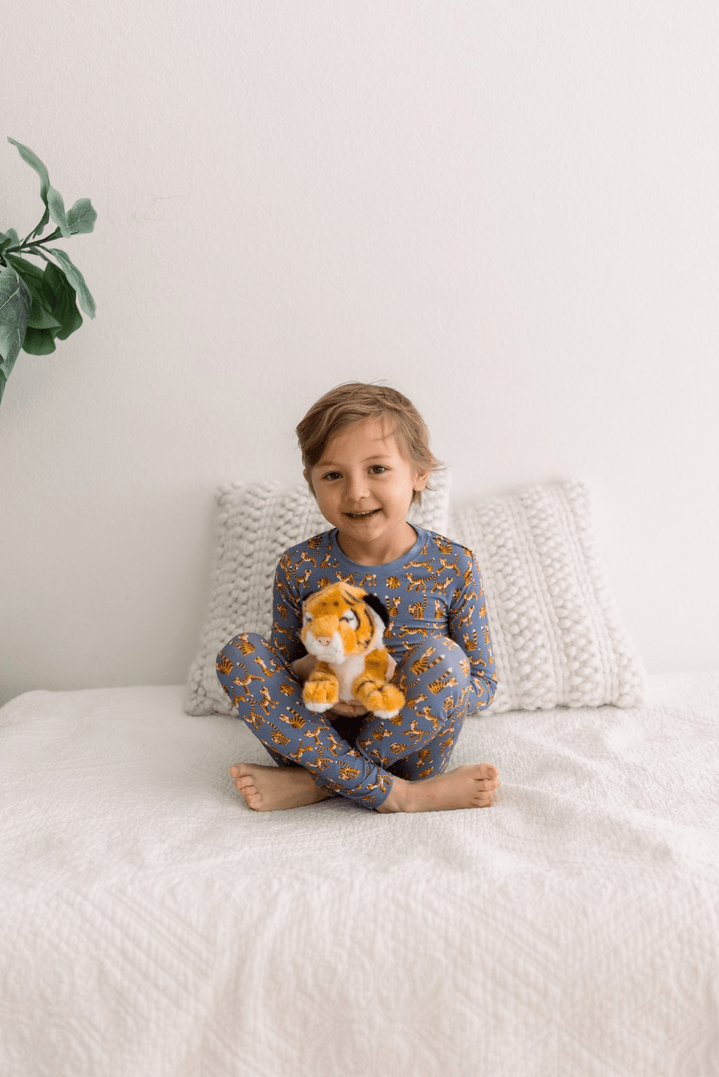 Kickee Pants Print Long Sleeve Pajama Set, Moonlight Tiger - Flying Ryno