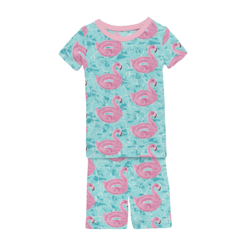 Kickee Pants Print Short Sleeve Pajama Set with Shorts, Pool Party - Flying Ryno