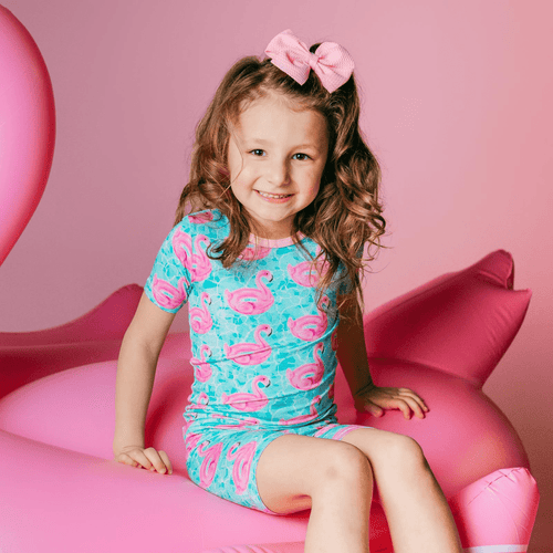 Kickee Pants Print Short Sleeve Pajama Set with Shorts, Pool Party - Flying Ryno