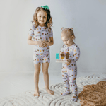 Kickee Pants Print Short Sleeve Pajama Set with Shorts, Thistle Ice Cream Truck - Flying Ryno
