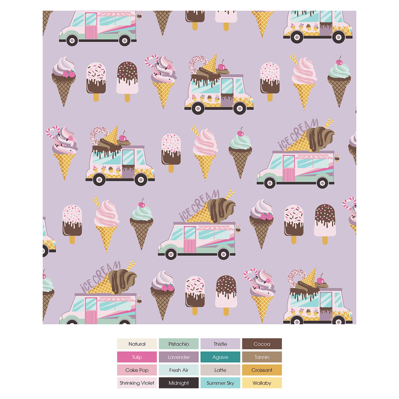 Kickee Pants Print Short Sleeve Pajama Set with Shorts, Thistle Ice Cream Truck - Flying Ryno