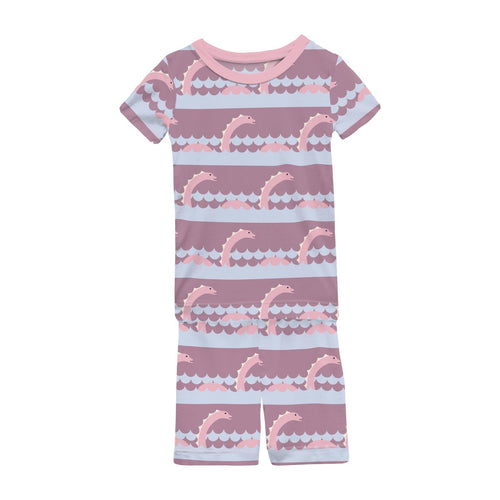 Kickee Pants Short Sleeve Pajama Set with Shorts, Pegasus Sea Monster - Flying Ryno