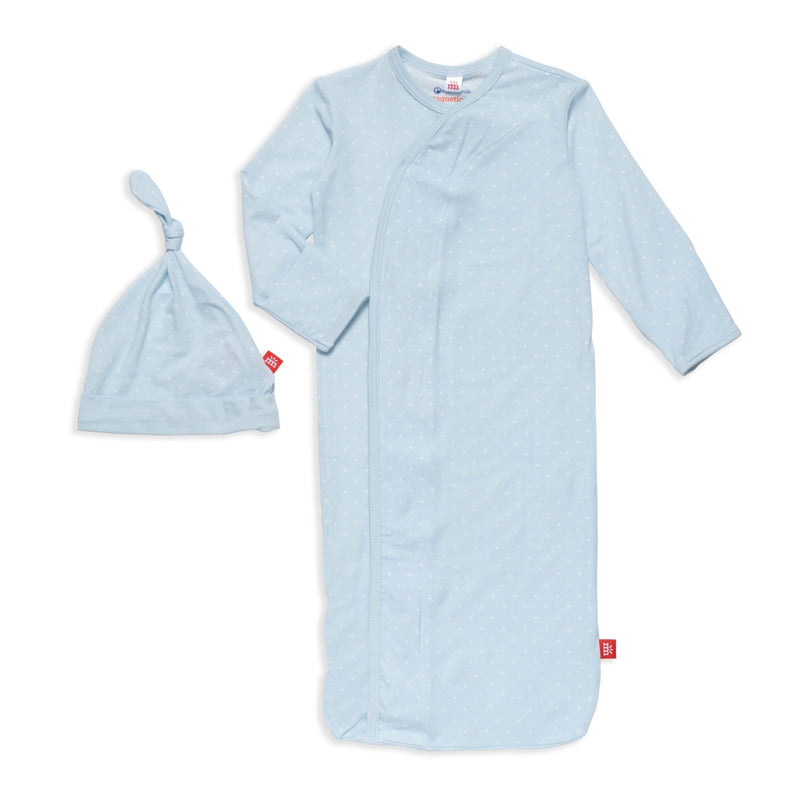 Magnetic Me Pin Dot Blue Gown + Hat Set - Flying Ryno