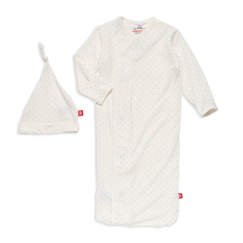 Magnetic Me Pin Dot Cream Gown + Hat Set - Flying Ryno