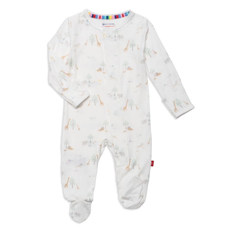 Magnetic Me White Serene Safari Footie - Flying Ryno