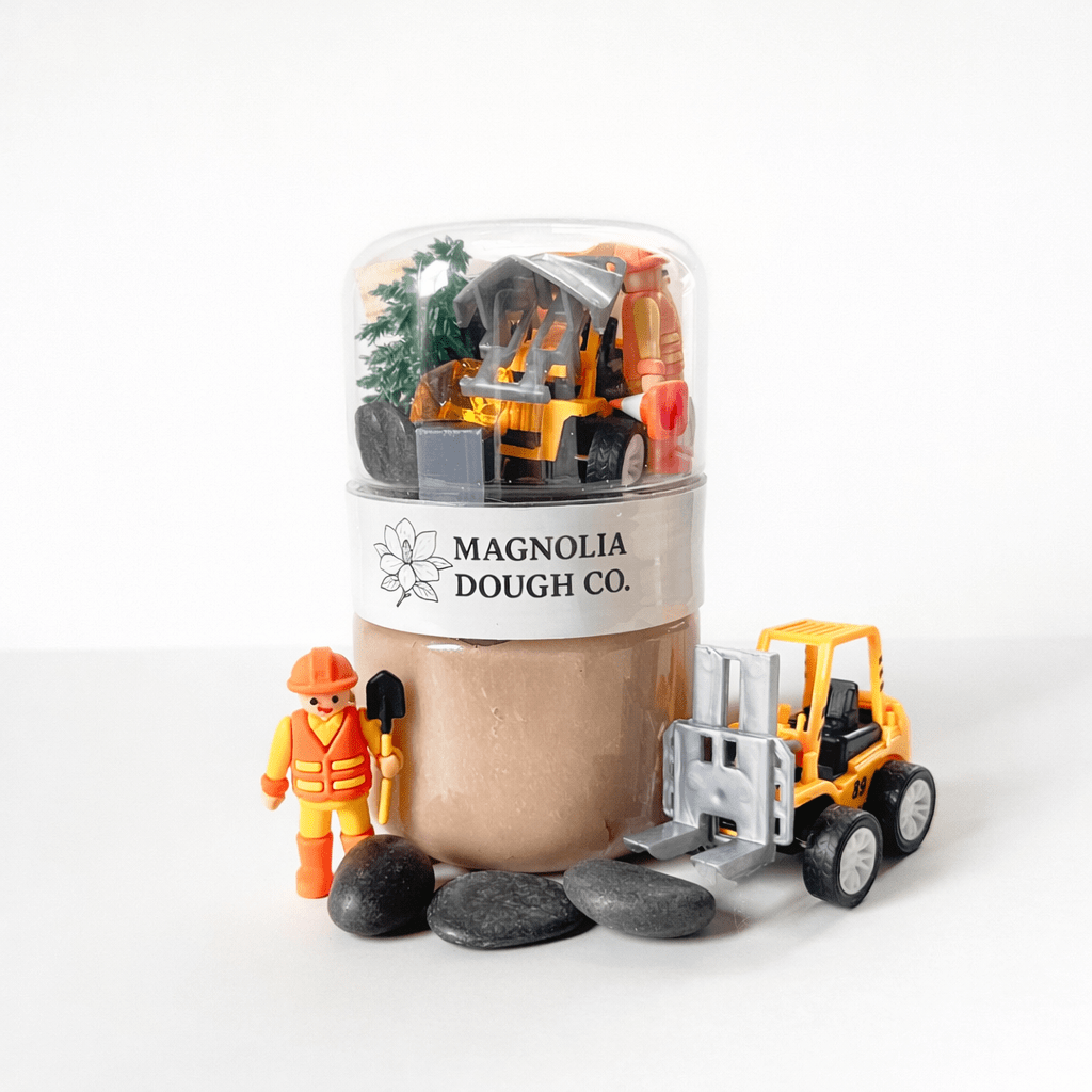 Magnolia Dough Co. Kids Sensory Play Dough Jar, Construction - Flying Ryno