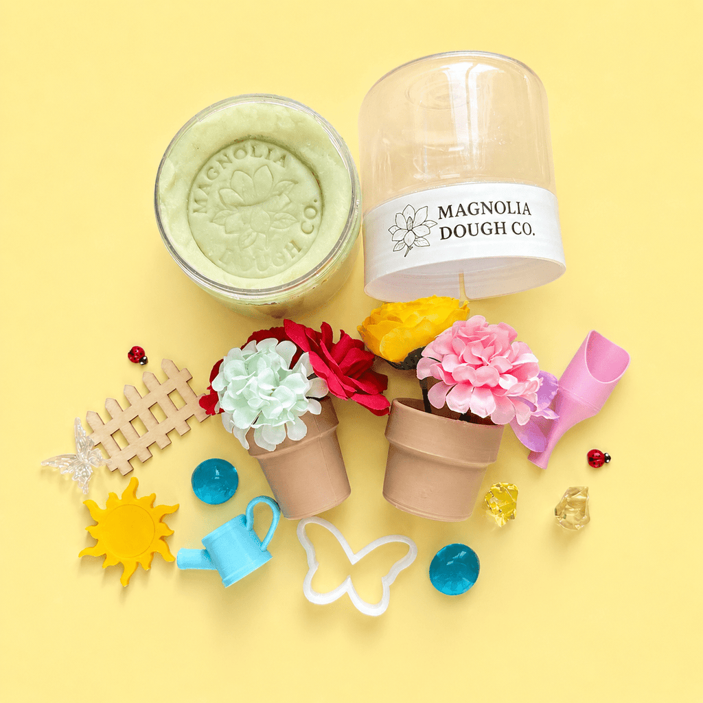 Magnolia Dough Co. Kids Sensory Play Dough Jar, Flower Garden - Flying Ryno