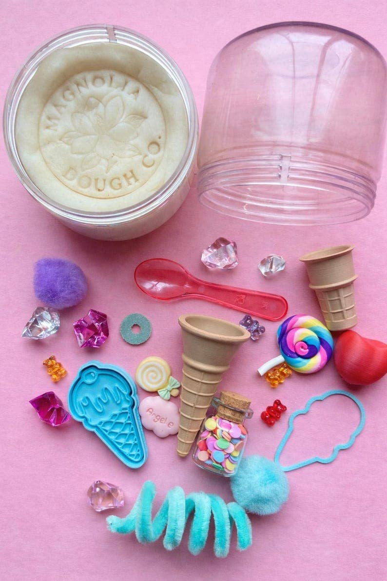 Magnolia Dough Co. Kids Sensory Play Dough Jar, Ice Cream Shop - Flying Ryno